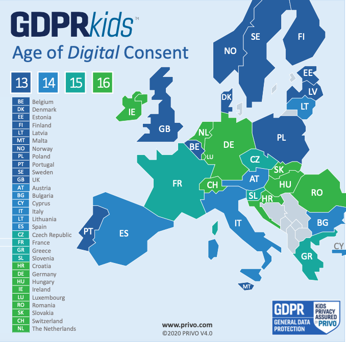age of consent map Gdpr Age Of Digital Consent age of consent map